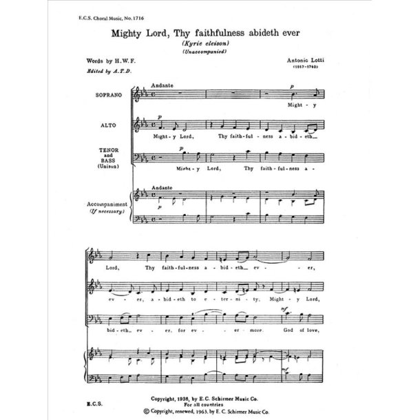 Mighty Lord, Thy Faithfulness Abideth Ever