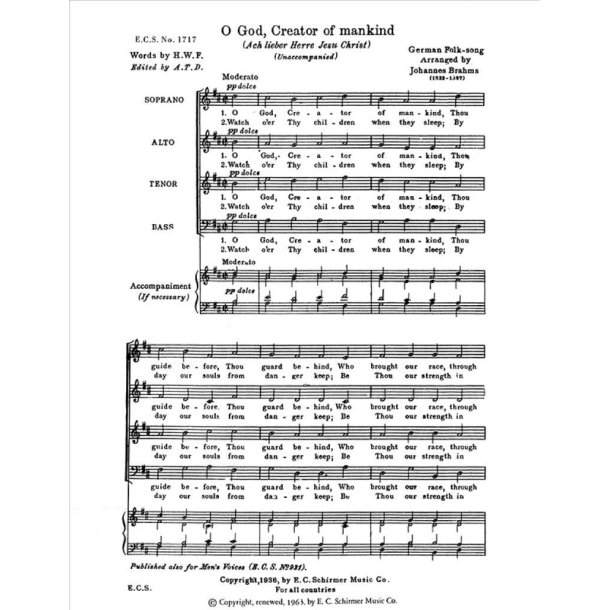 O God, Creator of Mankind : Deutsche Volkslieder No. 6