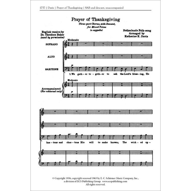 Prayer of Thanksgiving : We Gather Together