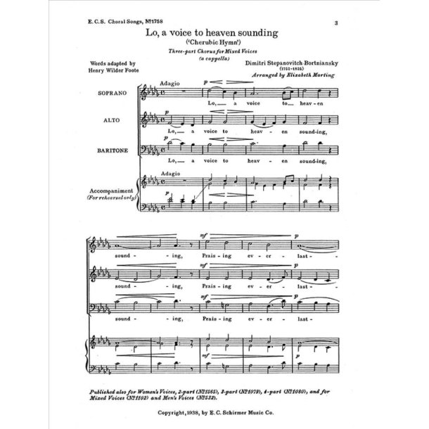 Lo, a Voice to Heaven Sounding : Cherubic Hymn