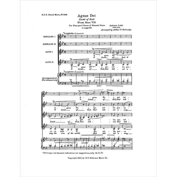 Agnus Dei : from Mass VII in the Dorian Mode