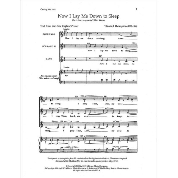 Now I Lay Me Down To Sleep