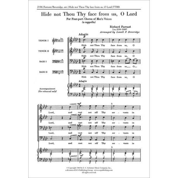 Hide Not Thou Thy Face From Me