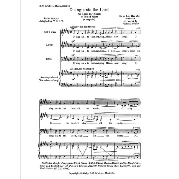 O Sing Unto the Lord
