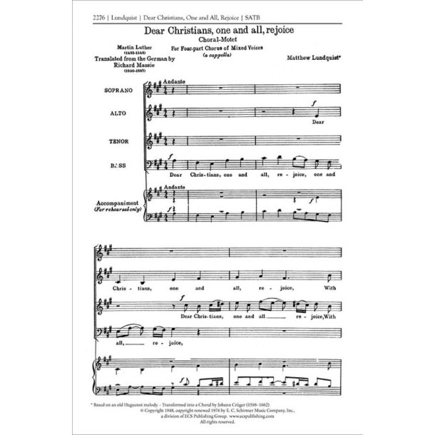 Dear Christians, One and All