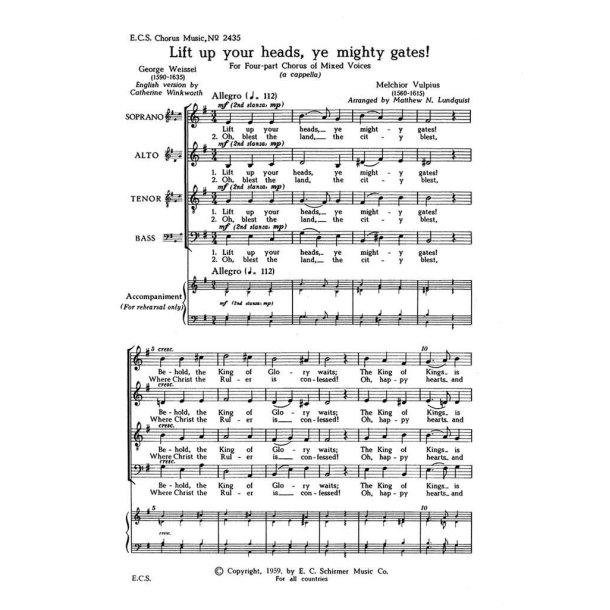 Lift Up Your Heads, Ye Mighty Gates