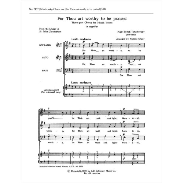 For Thou Art Worthy To Be Praised