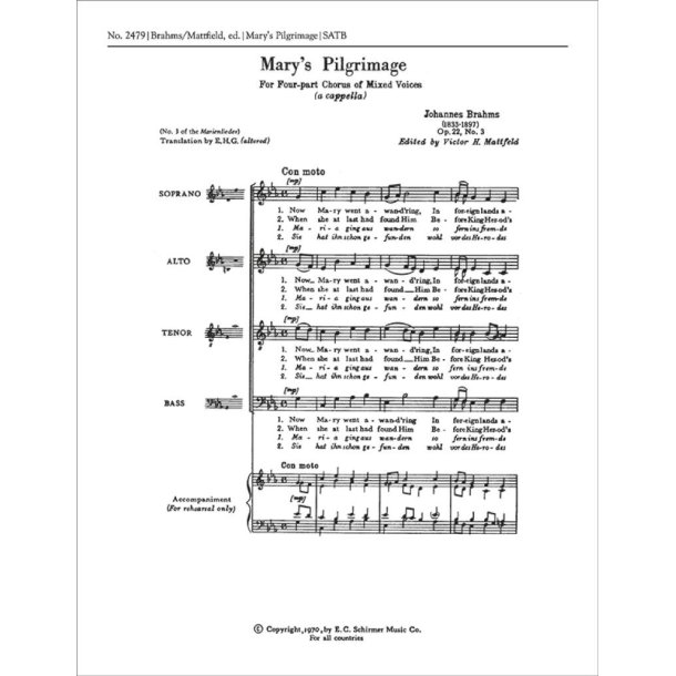 Marienlieder: No. 3. Mary's Pilgrimage : Marias Wallfahrt