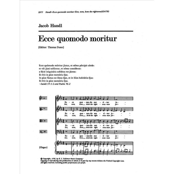 Ecce, quomodo moritur