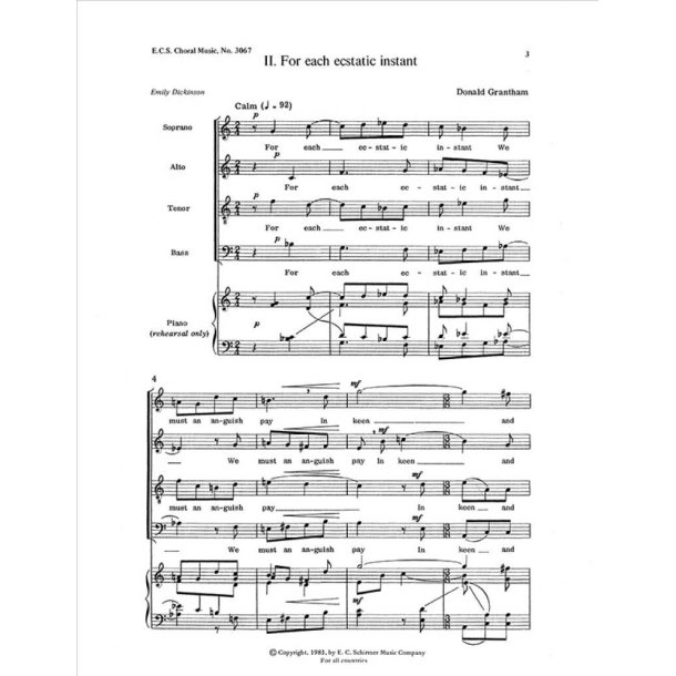 Dickinson Settings: For Each Ecstatic Instant