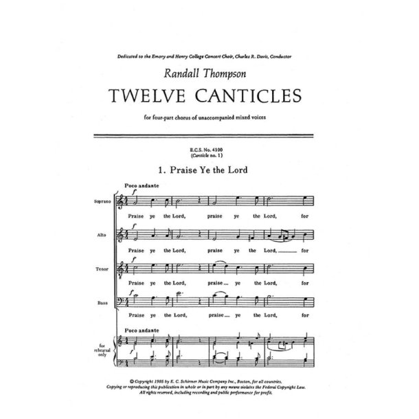 Twelve Canticles: No. 1. Praise Ye the Lord