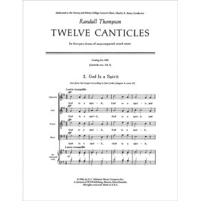 Twelve Canticles : No. 2. God is a Spirit- No. 3. When Thou Liest Down