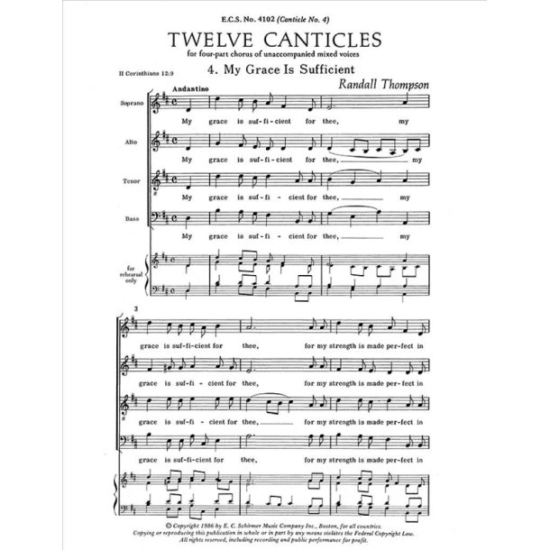 Twelve Canticles: No. 4. My Grace is Sufficient