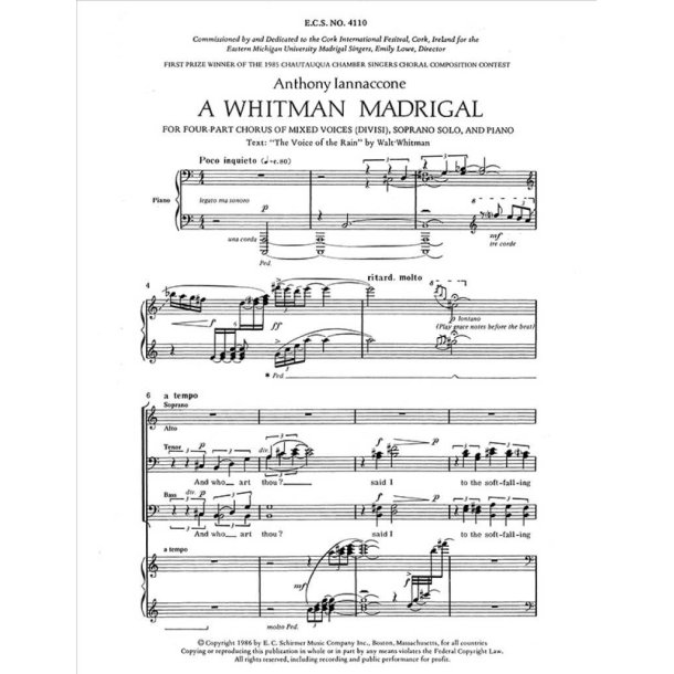 A Whitman Madrigal
