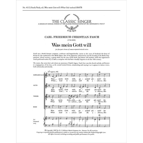 Was mein Gott will : What God Resolves