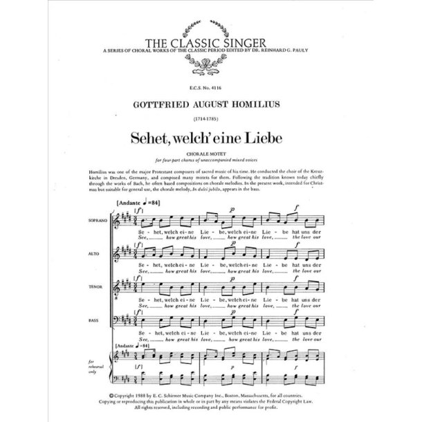 Sehet, welch'eine Liebe : Father Has Shown Us