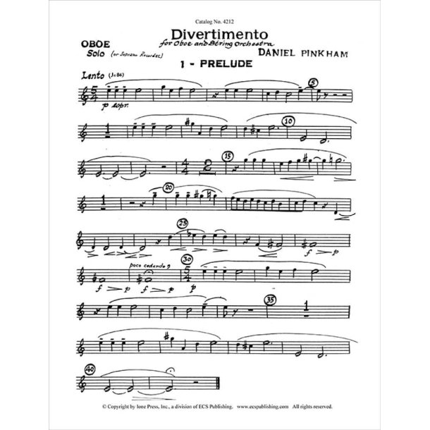Divertimento for Oboe & Strings