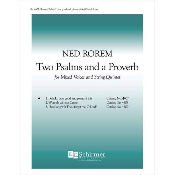 Two Psalms and a Proverb : No. 1. Behold, how good and pleasant it is