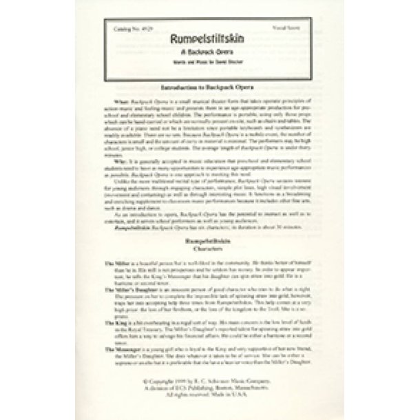 Rumpelstiltskin : from A Backpack Opera