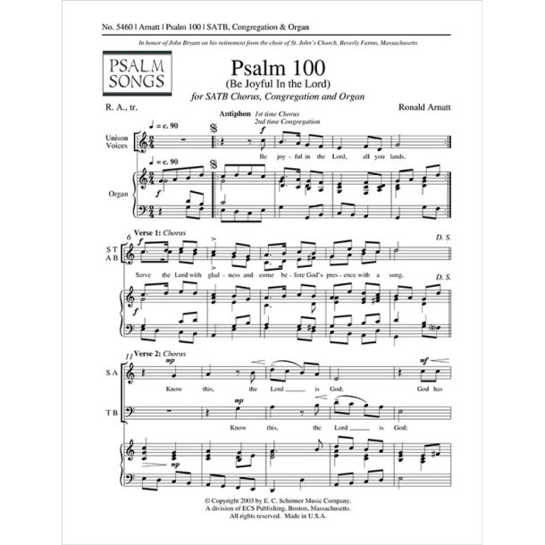 Psalm 100 : Be Joyful in the Lord