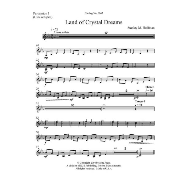 Land of Crystal Dreams : SATB, Opt. Percussion [Two]