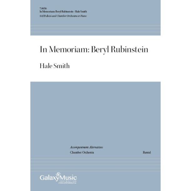 In Memoriam: Beryl Rubinstein