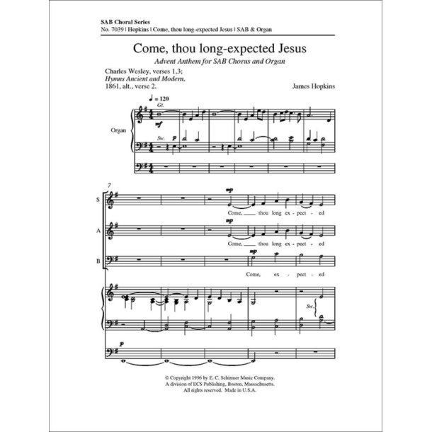 Come, thou long-expected Jesus