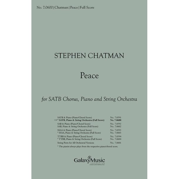 Peace : SATB Full Score for #7.0591