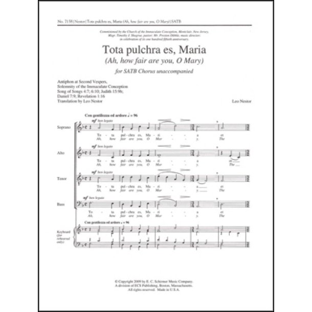 Tota pulchra es, Maria : Ah, how fair are you, O Mary