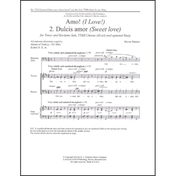 Amo!: No. 2. Dulcis amor : Sweet Love