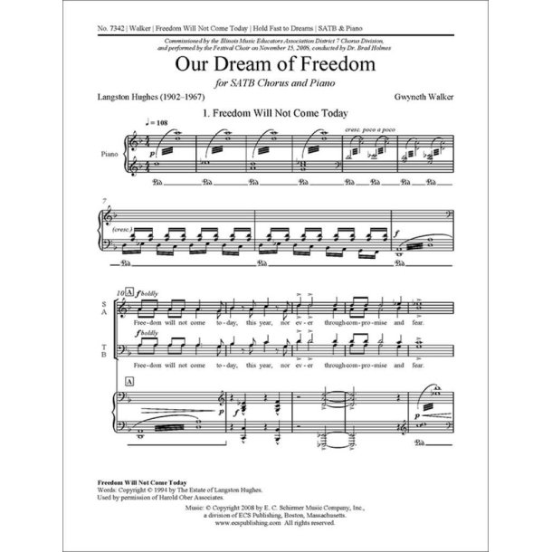 Our Dream of Freedom: No. 1 & No. 2 : Freedom Will Not Come Today & Hold Fast to Dreams