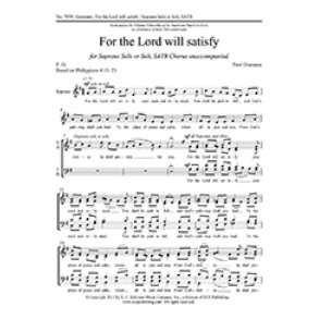 For the Lord will satisfy