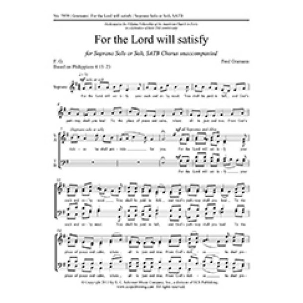 For the Lord will satisfy