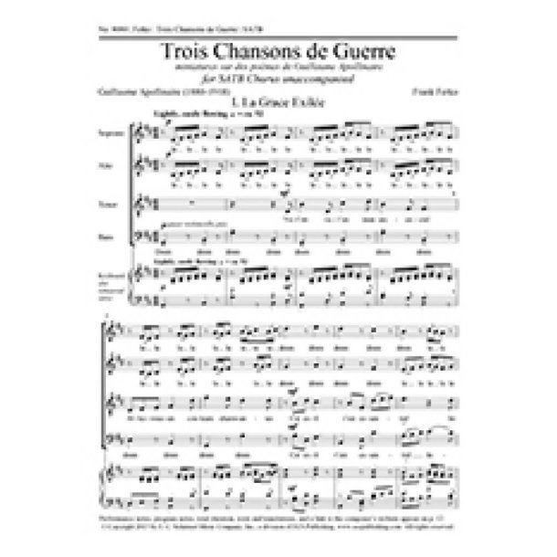 Trois Chansons de Guerre : miniatures sur des poemes de Guillaume Apollinaire