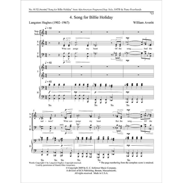 Afro-American Fragments: 4 Song for Billie Holiday