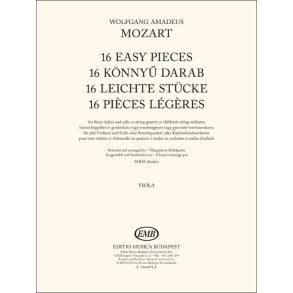 16 Easy Pieces - Viola : For three violins and cello or stringquartet or children's string orchestra