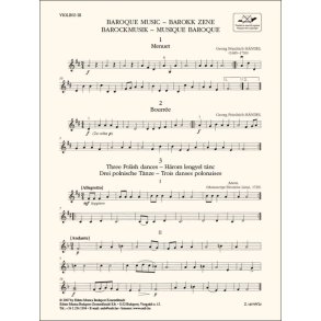 Baroque Music-Violin 3 : for three violins and cello or string quartet or youth string orchestra