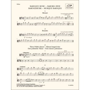Baroque Music-Viola : for three violins and cello or string quartet or youth string orchestra