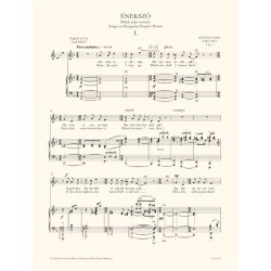 &Eacute;neksz&oacute; : Songs on Hungarian Popular Words Op. 1