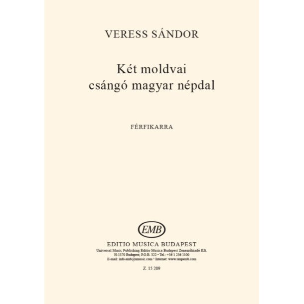 K&eacute;t moldvai cs&aacute;ng&oacute; magyar n&eacute;pdal : (Tizenn&eacute;gy f&eacute;rfikar magyar n&eacute;pi dallamokra 6-7.)