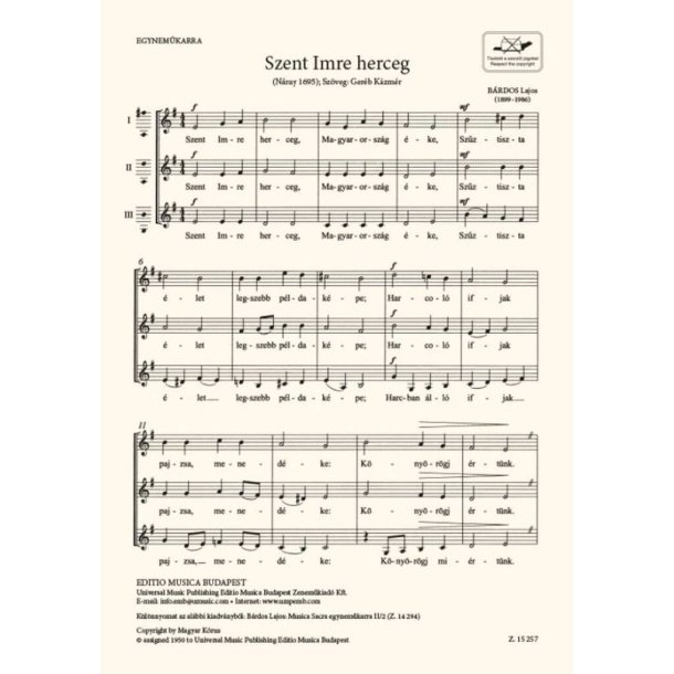 Szent Imre herceg : egynem?karra