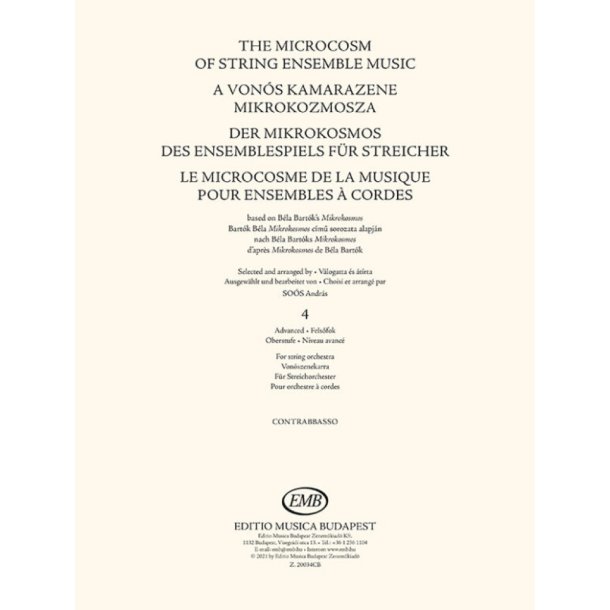 The Microcosm of String Ensemble Music Vol. 4 : based on B&eacute;la Bart&oacute;k's Mikrokosmos for string orchestra