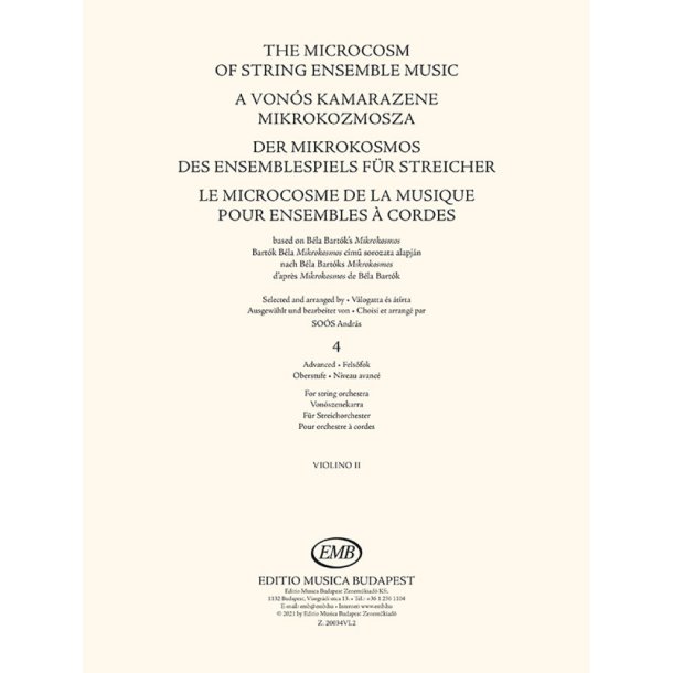 The Microcosm of String Ensemble Music Vol. 4 : based on B&eacute;la Bart&oacute;k's Mikrokosmos for string orchestra