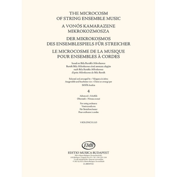 The Microcosm of String Ensemble Music Vol. 4 : based on B&eacute;la Bart&oacute;k's Mikrokosmos for string orchestra