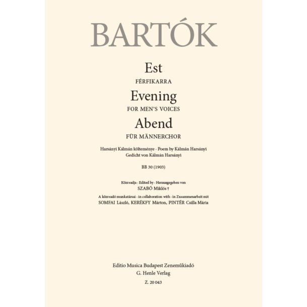 Evening : for Men's Voices, BB 30 (1903)