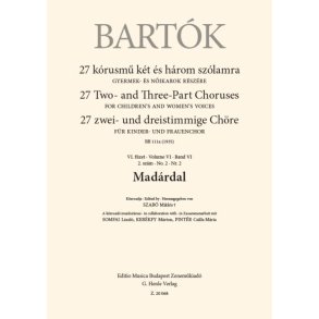 Madárdal : From 27 Two- and Three-Part Choruses for Children's and Women's Voices , Volume VII, No. 2