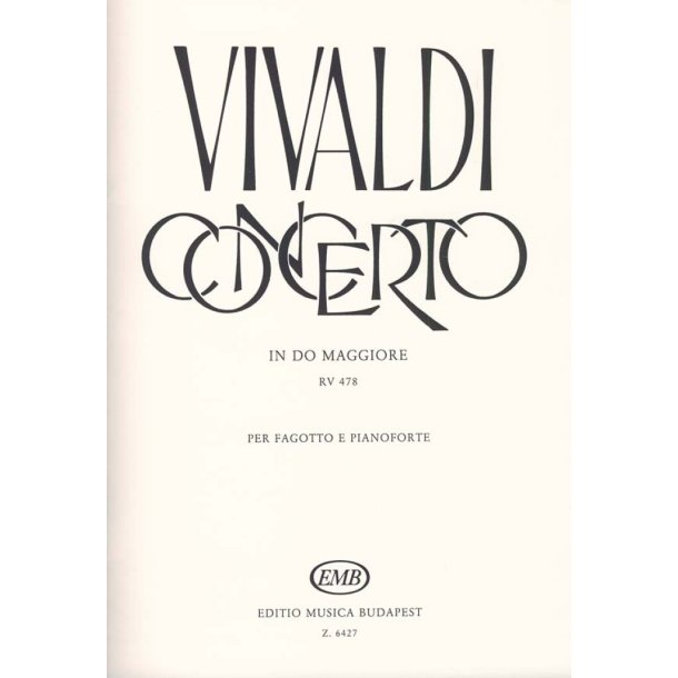 Concerto In Do Maggiore Per Fagotto E Pianoforte R