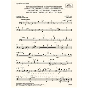 Ten Pieces from the Series 'For Children'-Bass : for three violins and cello or string quartet or youth string orchestra