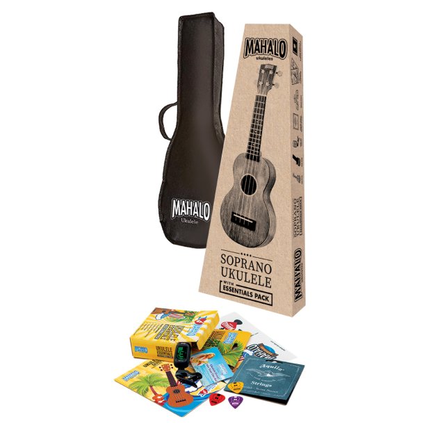 Mahalo Ukulele pakke med Java Sopran Ukulele - Trans Brown