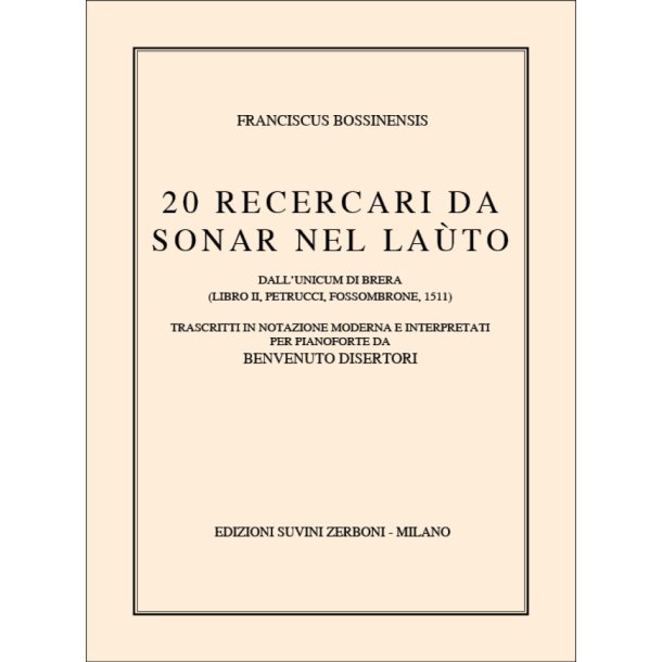 Venti Ricercari da Sonar Nel Lauto Per Liuto